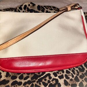 Coach Red and Beige Small Purse